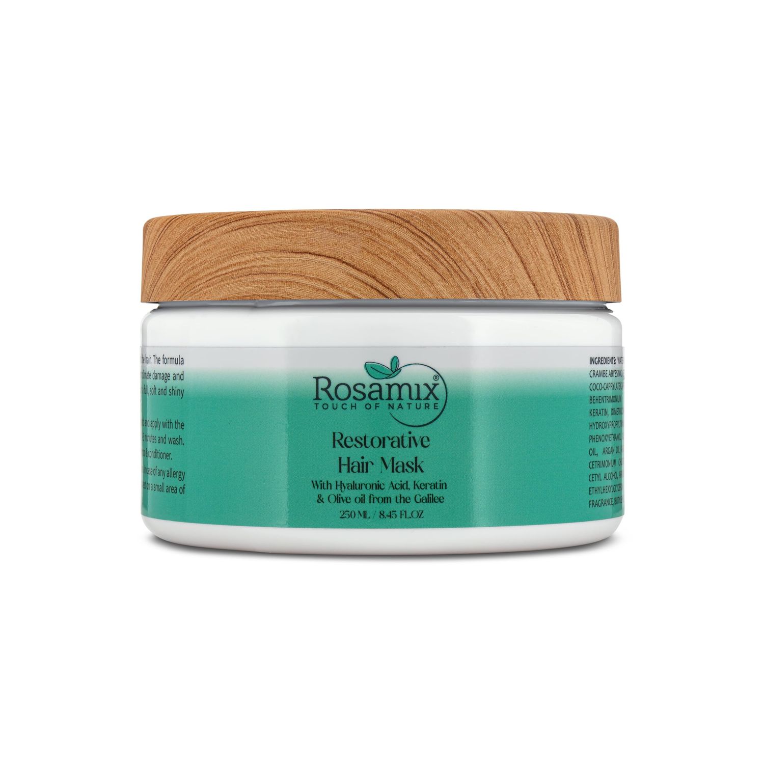 Rosamix Deep Moisturizing Hair Mask for WomenMen - Keratin Mask for Dry Damaged Hair - Deep Conditioning Treatment with Hyaluronic and Moroccan Argan Oil, 250ml 8,45 FL.OZ