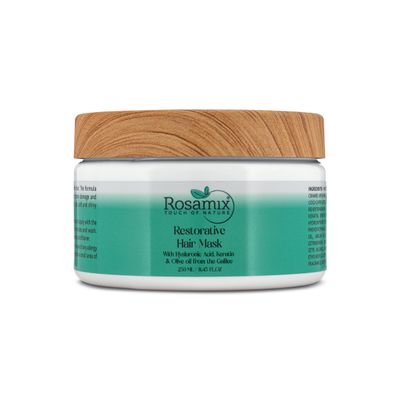 Rosamix Deep Moisturizing Hair Mask for WomenMen - Keratin Mask for Dry Damaged Hair - Deep Conditioning Treatment with Hyaluronic and Moroccan Argan Oil, 250ml 8,45 FL.OZ