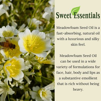 Sweet Essentials Premium Organic Meadowfoam Seed Oil, Imported From Canada, 8oz with Pump, 100 Pure, Cold Pressed - For Hair, Skin and Nails Perfect Carrier Oil Also Excellent For Mature Skin