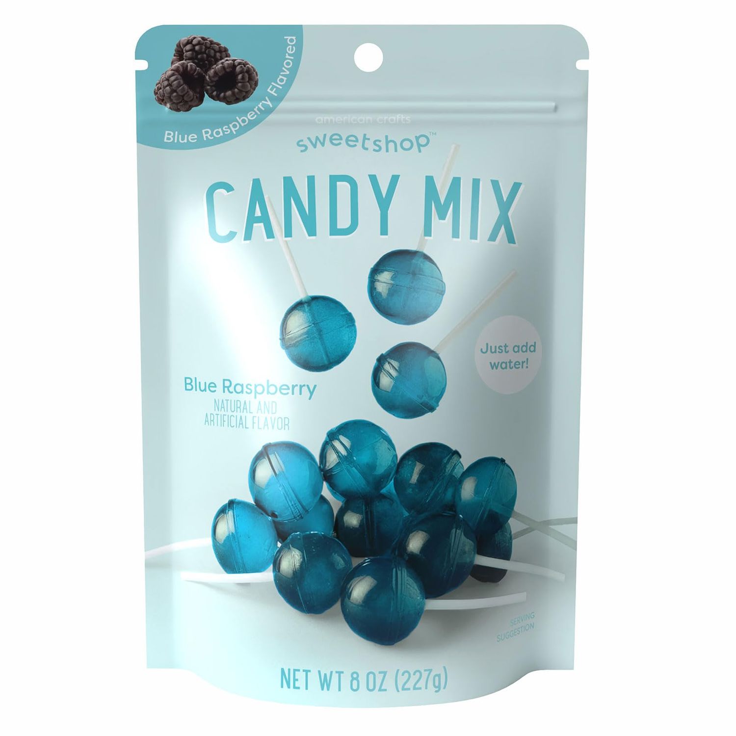 AC Sweetshop Hard Candy Mix, Blue Raspberry, DIY Candy Making Kit for Kids Adults, Candy Maker, 8 oz