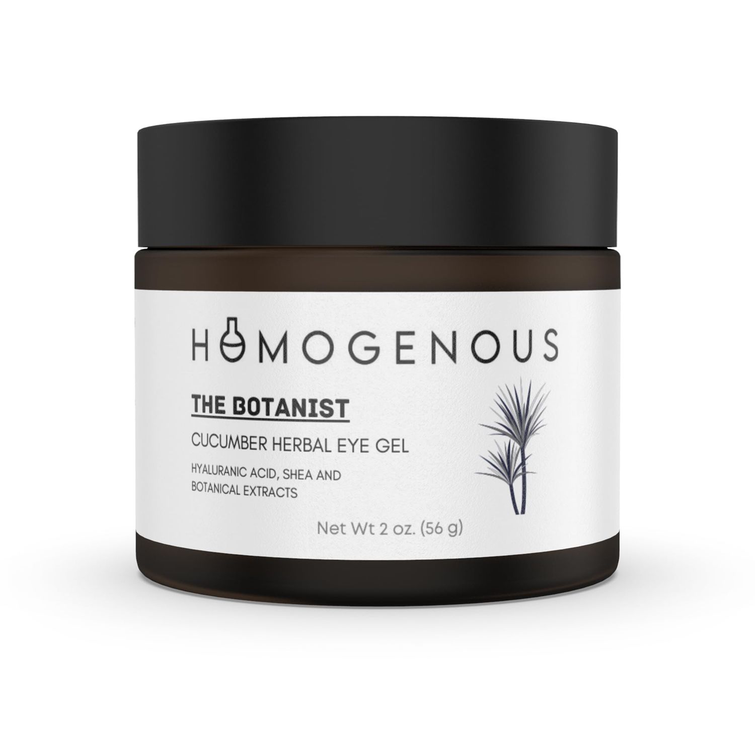 HOMOGENOUS The Botanist Cucumber Herbal Eye Gel, 2 oz Amber Glass Jar