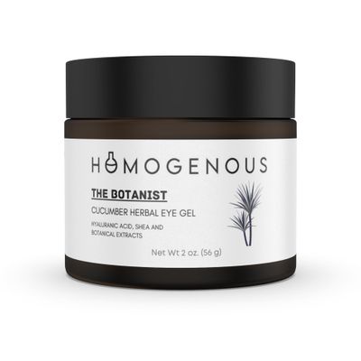 HOMOGENOUS The Botanist Cucumber Herbal Eye Gel, 2 oz Amber Glass Jar