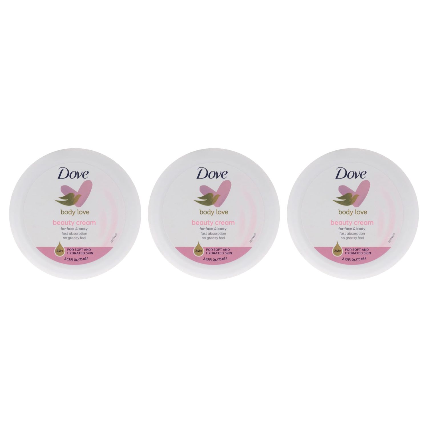 Dove Beauty Cream - Pink for Women - 2.7 oz Cream (Pack of 3)