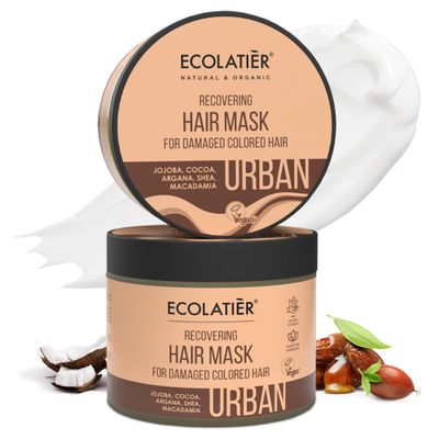 Recovering Hair Mask for Damaged Colored Hair - Deep Conditioning Treatment with Argan Oil For Hair Shea Butter, Hydrating Restorative Care, Vegan, 97.2 Natural Ingredients, 13.5 Fl Oz
