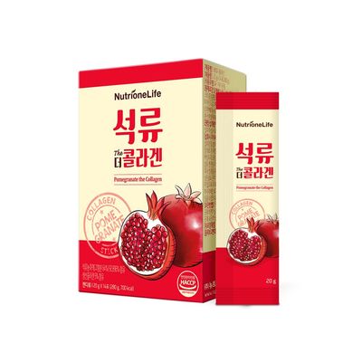 NUTRIONELIFE Pomegranate The Collagen Jelly, Korean Woman Antioxidant 1000mg Low Molecular Fish Collagen Jelly, 18579mg Pure Pomegranate Extract, Contain Hyaluronic Acid, Elastin