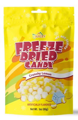 Apexy Freeze Dried Candy - Freeze Dried Rainbow Candy Assorted Flavor - Dehydrated, Crunchy, Colorful Treats Snacks for Kids Adults - Packed in a Resealable Pouch 3oz (85g) (Crunchy Lemon)