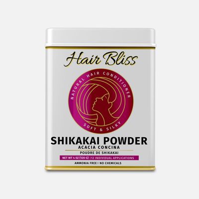 Pride Of India Hair Bliss- Natural Shikakai Acacia Herbal Hair Skin Conditioning Powder- 12 Individual Sachets (10 gm each)- Reusable Brush Tray Included- Anti Frizz Shiny Hair Smoother Skin