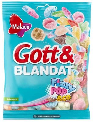 Cloetta Malaco GOTT OCH BLANDAT FIZZY SWEET MIX Candy 1 Pack of 130g 4oz