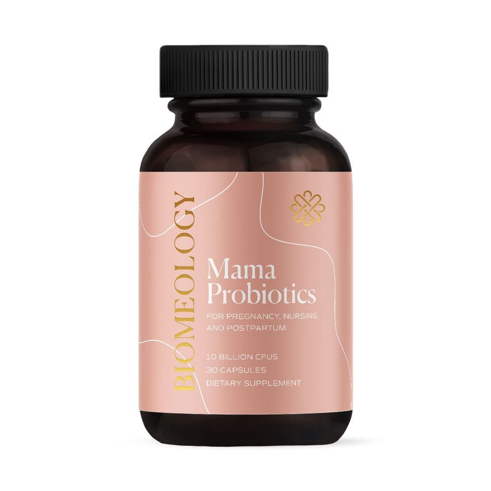 Biomeology Probiotics for Pregnancy, Postpartum, and Breastfeeding Supports Digestive and Immune Health for Mom and Baby Morning Sickness Relief Take with Prenatal Vitamins 30 Capsules