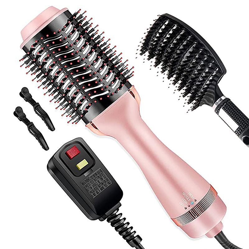 Cosermart 4 in 1 Hot Air Brush with Negative Ion Anti-frizz Blowout Brush for Drying, Straightening, Curling, Salon Volumizing