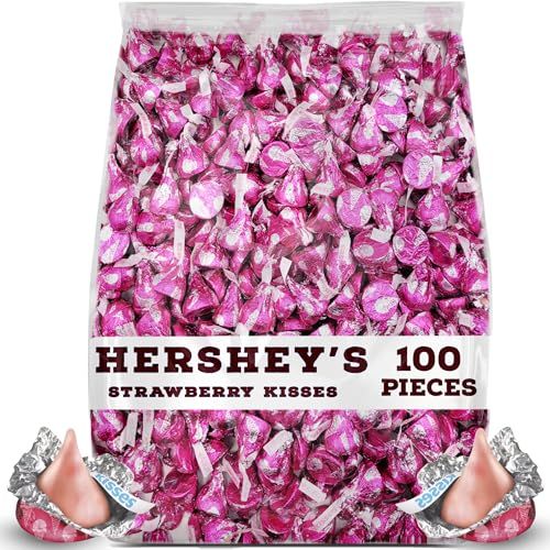Strawberry Ice Cream Cone - Strawberry Flavored Creme and Cookies - Ice Cream inspired - Limited Edition - Individually Wrapped Fun Size Candy - Bulk Pack 1 Pound