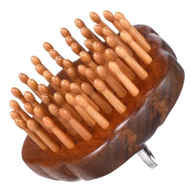 54 Teeth Bamboo Wood Hair Brush Scalp Massage Comb Head Massager Manual Hair Scalp Massager Wood Fine Comb for Hair Growth Portable Handheld Relax Tool Gua Sha Travel Hair Brush for Women Men
