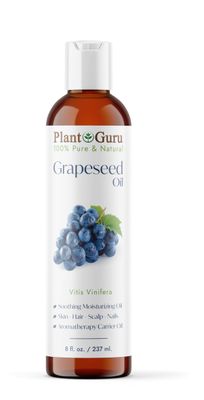 Grapeseed Oil 8 oz. Cold Pressed 100 Pure Natural Carrier For Skin, Body, Face, and Hair Growth Moisturizer. Great For Creams, Lotions, Lip balm and Soap Making.