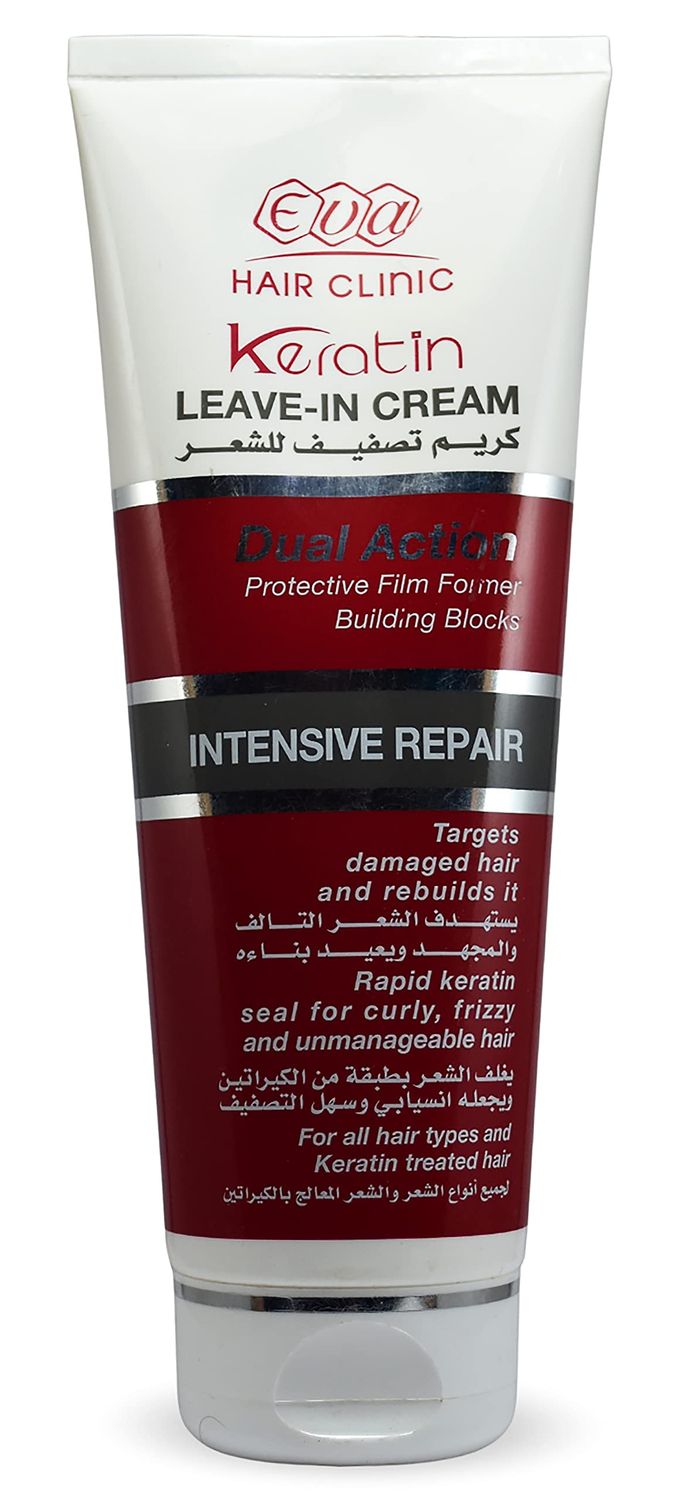 Eva Hair Keratin Leave -I n Cream Dual Action (6.76 oz 200 ml) Targets Stressed Hair Where It Luster The Hair Gives It Shine And Attractiveness Hair From Root To Tip