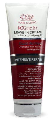 Eva Hair Keratin Leave -I n Cream Dual Action (6.76 oz 200 ml) Targets Stressed Hair Where It Luster The Hair Gives It Shine And Attractiveness Hair From Root To Tip