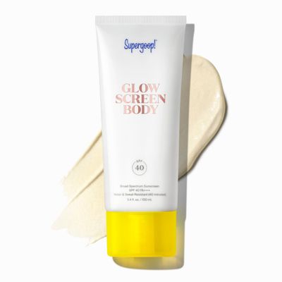 Supergoop! Glowscreen Body SPF 40 PA, 3.4 fl oz - Body Lotion Broad Spectrum Sunscreen with Subtle Shimmer - Adds Instant Glow Hydration - Contains White Stargrass Coconut Alkanes