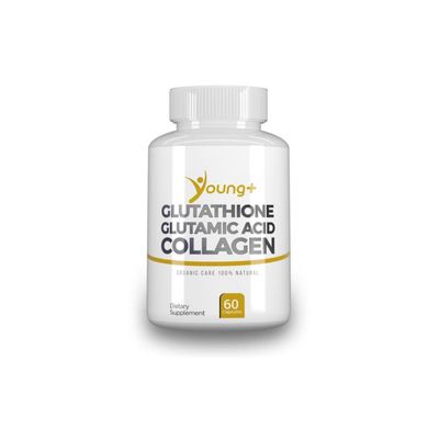 Young Glutathione, Glutamic Acid and Collagen. Antioxidant Supplement - 1000mg, 60 Capsules