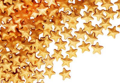 Gold Hard Candy Stars 1 Pound - Star Shaped Candy For Formal Events_Graduations or Weddings