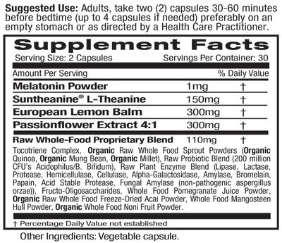 Emerald Labs Sleep Health - Sleep Support Supplement with Suntheanine L-Theanine, Melatonin, European Lemon Balm Passionflower - Gluten Free, Vegan - 60 Vegetable Capsules (Up to 30-Day Supply)