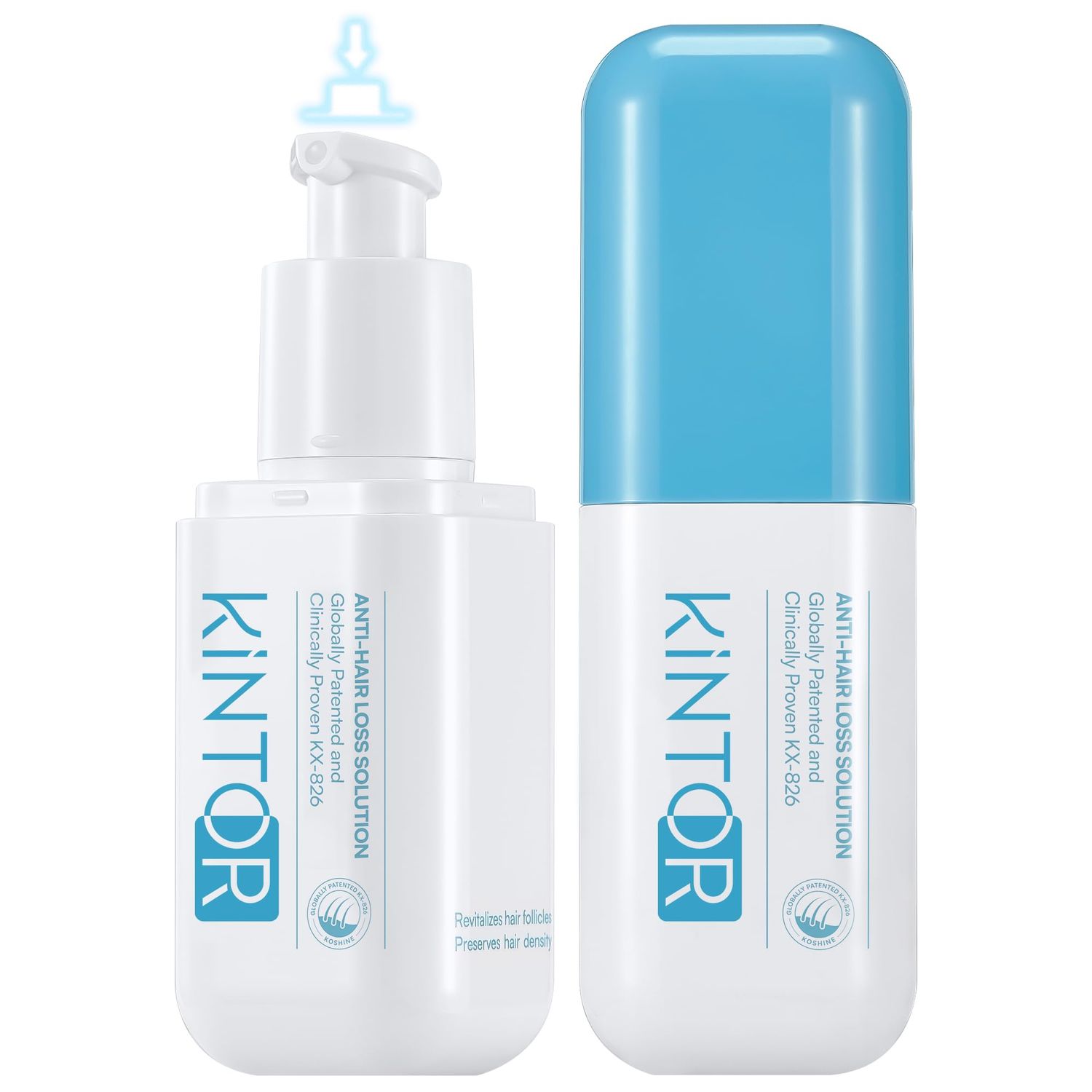 KINTOR 0.5 KX-826 DHT Blocker Hair Regrowth Treatments,3 Days Oil Control 1-2 Weeks Hair Loss Reduction 4-6 Weeks New Hair Visible,Hair Growth Spray Growth Products for MenWomen -1 Month Supply 60ml