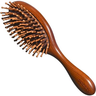MANETURAL Natural wood Hair Brush for Smooth Shiny Hair - Detangling, Scalp Care Frizz Control for All Hair TypesNatural Hair Care for Men, Women Kids,hair detangle (Wood Hair Brush)