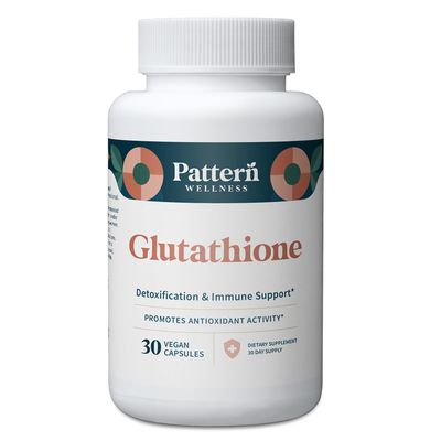 Pattern Wellness Glutathione Supplement - Active Reduced Glutathione Formula with Added Vitamin C - Cell, Antioxidant, Immune Health Support - 30 Vegan Capsules
