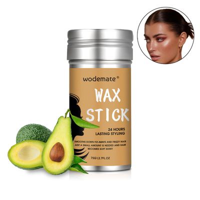 wodemate Hair Wax Stick Set 4Pcs, Smooth Styling Wax Stick for Hair Fly-Away Edge Frizz Control, Hair Edge Brush Comb Wax Stick for Hair Wigs, Hair Slick Stick for Kids Women 2.7 Oz