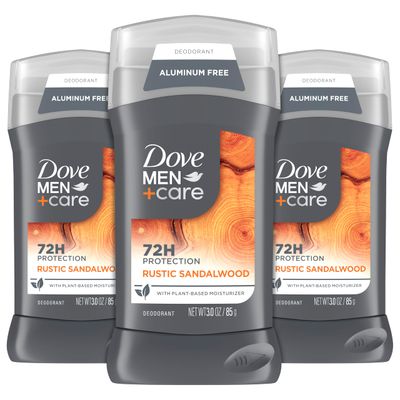 Dove MenCare Aluminum Free 3 Pack Rustic Sandalwood Deodorant for Men 3 oz