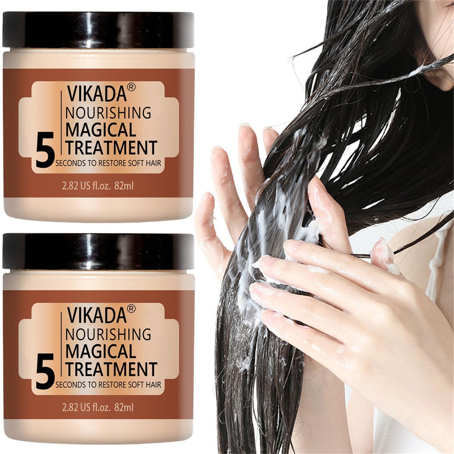 Mascarilla Para el Cabello, Hair Straightener Cream Deep Conditioner, Nourishing Deep Conditioning Hair Mask for Damaged Hair, Dry Hair, Curly Hair, Color Treated Hair and Frizzy Hair (2 Pcs)
