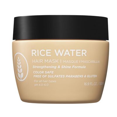 Luseta Rice Water Hair Mask Strengthening Nourishing Revitalizes Shine for All Hair Types Hydrating Frizz Control for Women and Men 16.9oz