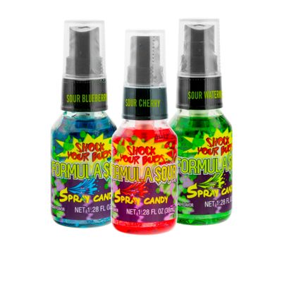 Fruidles Sour Candy Spray, Comes in Three Different Flavors, For Boys and Girls, 1.28 fl oz (Complete Sour Blast, 3-Pack)