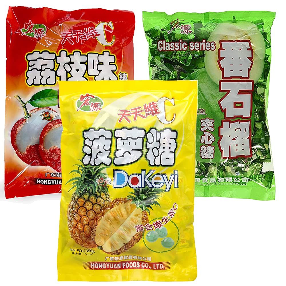 Hong Yuan Guava Lychee Pineapple,Classic Hard Candy