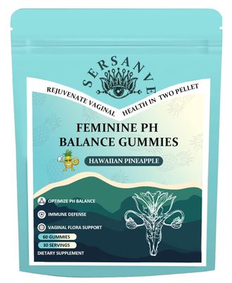SERSANVE Premium Feminine Balance Gummies Immune Support - Vaginal Balance,Vegan, Gluten-Free Halal, Hawaiian Pineapple Flavor for Women PH, Immune Support Health (1)
