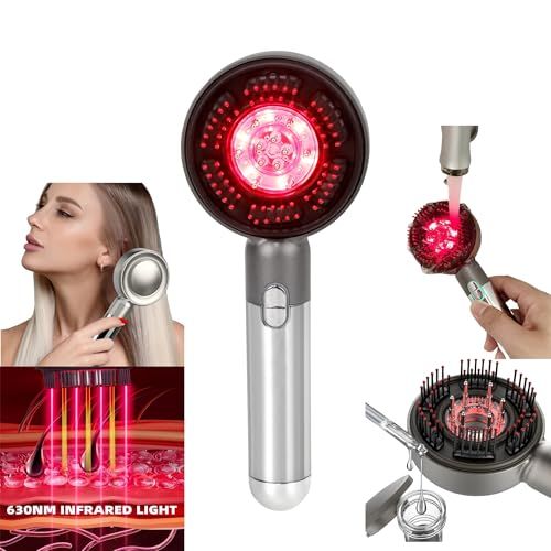 YXYOUNG Multi Functional 3 in 1 Electric Scalp Massager Hair Growth, Red Light Therapy Scalp Massager with Oil Applicator, Portable Smart Scalp Hair Brush IPX7 Waterproof