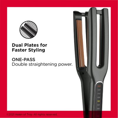 Revlon Double Straight Copper Ceramic Dual Plate Hair Straightener Faster Styling and Reduced Damage Four 12 Inch Plates
