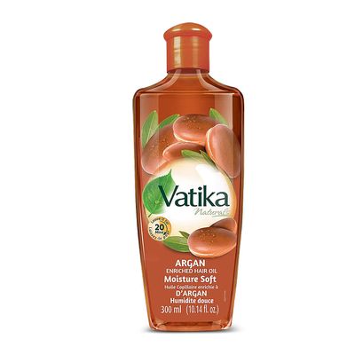 Dabur Vatika Naturals Enriched Hair Oil, Natural Moisturizing - Strengthening Serum for Healthy Scalp, Nourishing for Soft, Manageable, Smooth Silky Hair From Root to Tip (Argan)