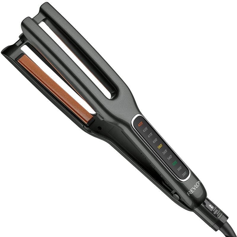 Revlon Double Straight Copper Ceramic Dual Plate Hair Straightener Faster Styling and Reduced Damage Four 12 Inch Plates