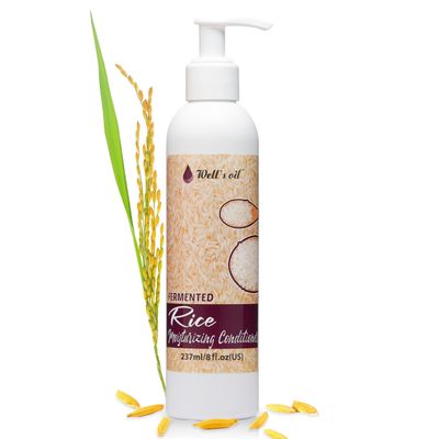 Well&#39;s Fermented Rice Water Conditioner For Hair Growth, Packed with Shea Butter, Argan, Rosemary, Lemongrass, Lavender, Peppermint, Daily Routine for Thickening, Nourishing 8 fl oz
