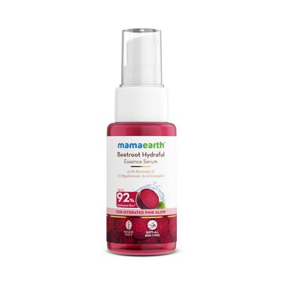 MAMAEARTH Beetroot Hydraful Essence Face Serum Helps Give Natural Pink Glow Long Lasting Hydration with Hyaluronic Acid Keeps Skin Soft Supple 1.69 Fl Oz50ml