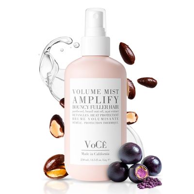 VoC Haircare - Natural Volume Mist Heat Protection Volumizing Blowout Spray Non-Toxic, Cruelty-Free, Vegan Haircare for Fine Hair with Panthenol, Acai Berry, and Brazil Nut Oil (8.5 oz 250ml)