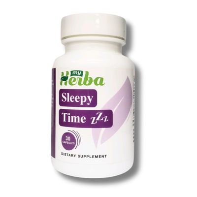 MyHerba SleepyTime ZzZ - Natural Sleep Support Supplement with Melatonin, Magnesium L-Theanine - Promotes Restful Sleep, Wake Refreshed - Non-Habit Forming - 30 Capsules