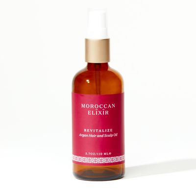 Moroccan Elixir Revitalize Argan Hair and Scalp Oil For Woman Protects and Promotes Growth Provides Antioxidants Minerals Vitamin E Reduces Frizz and Adds Shine, (3.7 oz)
