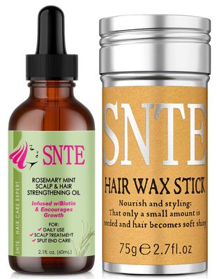 Rosemary Oil Hair Wax Stick 2Pcs for Growth, Nourishing Dry Broken Hair Flyaways Control