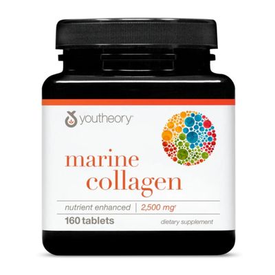Youtheory Marine Collagen - 2,500 mg Hydrolyzed Collagen - Supports Skin - Fish-Sourced Supplement with Vitamin C, A, E, B6, B12 More - Highly Digestible Absorbable - 160 Tablets