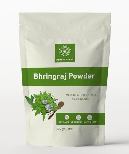 Hebhac Herbs Bhringraj Powder for hair growth (Eclipta Prostrata ) 227g 8 oz Hair Growth Rejuvenator from India