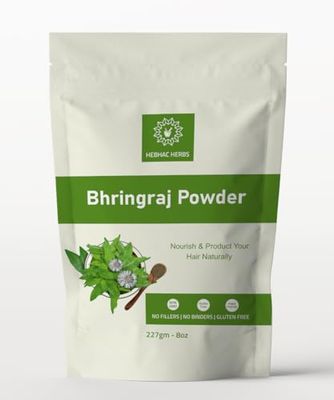 Hebhac Herbs Bhringraj Powder for hair growth (Eclipta Prostrata ) 227g 8 oz Hair Growth Rejuvenator from India
