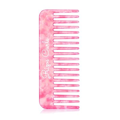 Rizos Curls Wide Tooth Shower Comb for Detangling, Parting Styling, Gentle for all Hair Textures, Pink