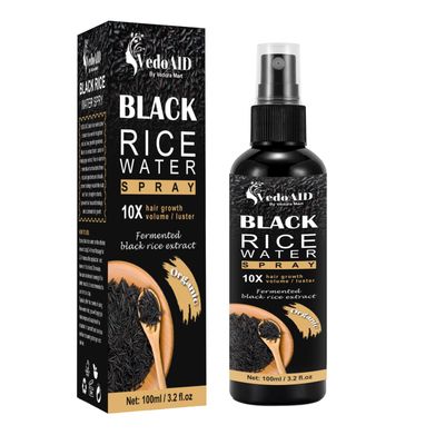 VedoAID Black Rice Water Spray for Hair Growth - Organic Hair Serum with Castor Oil Ginger Root - Strengthens, Thickens Repairs Hair - Hair Loss Treatment for Women Men - 100ml3.2 fl.oz (1pc)