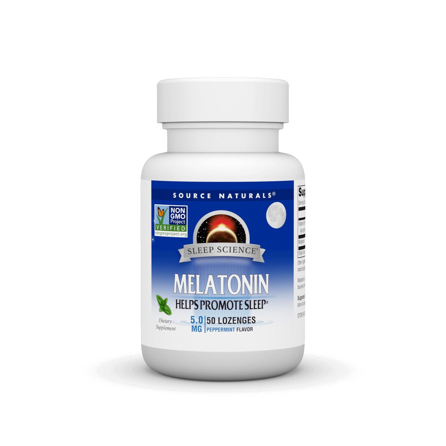 Source Naturals Melatonin 5 mg - 50 Peppermint Flavored Lozenges