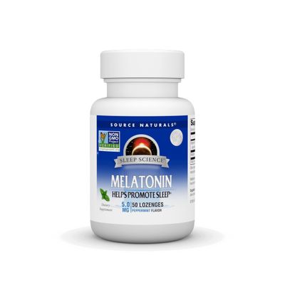 Source Naturals Melatonin 5 mg - 50 Peppermint Flavored Lozenges